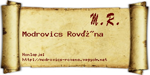 Modrovics Rovéna névjegykártya